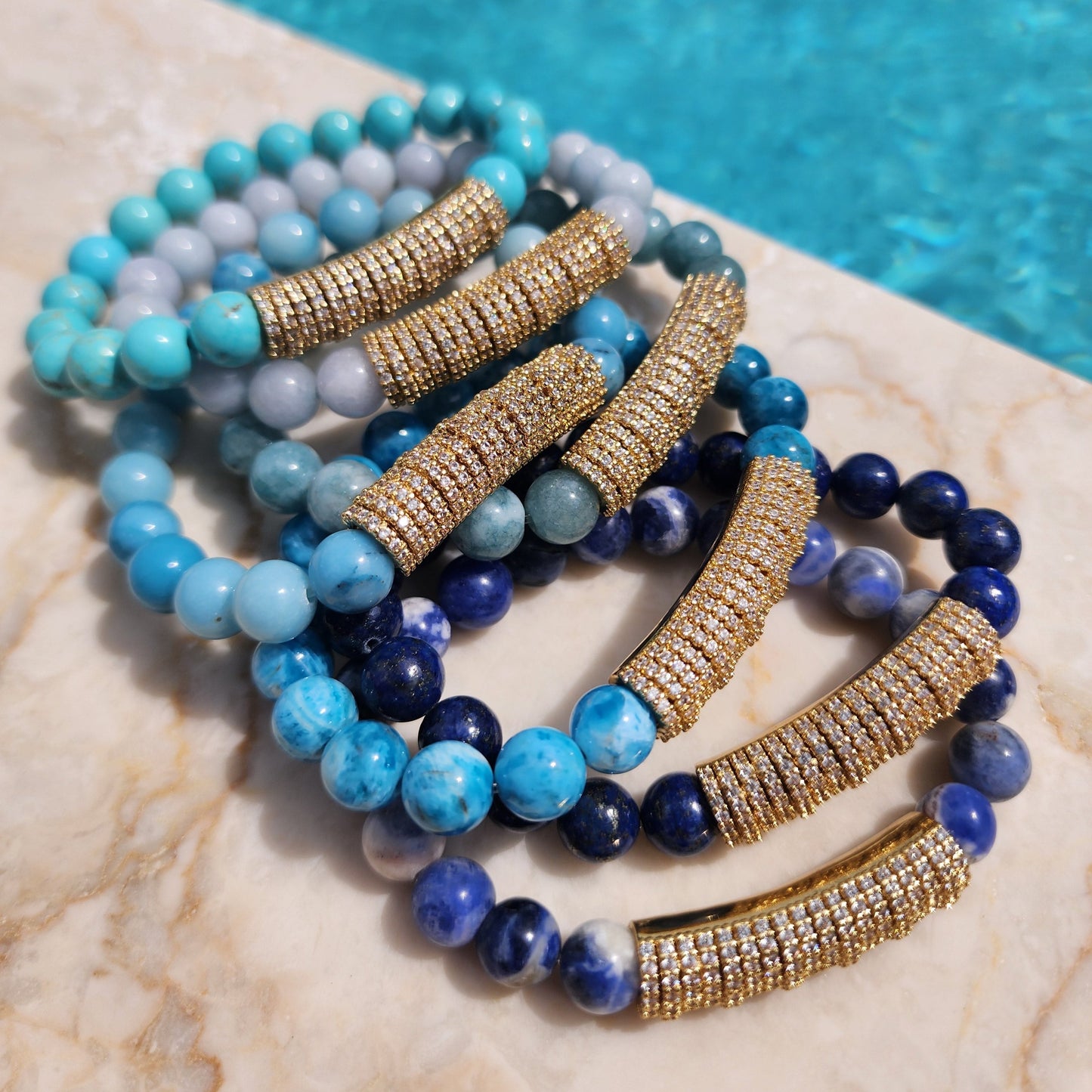 Candy Stretch Bracelets in Larimar