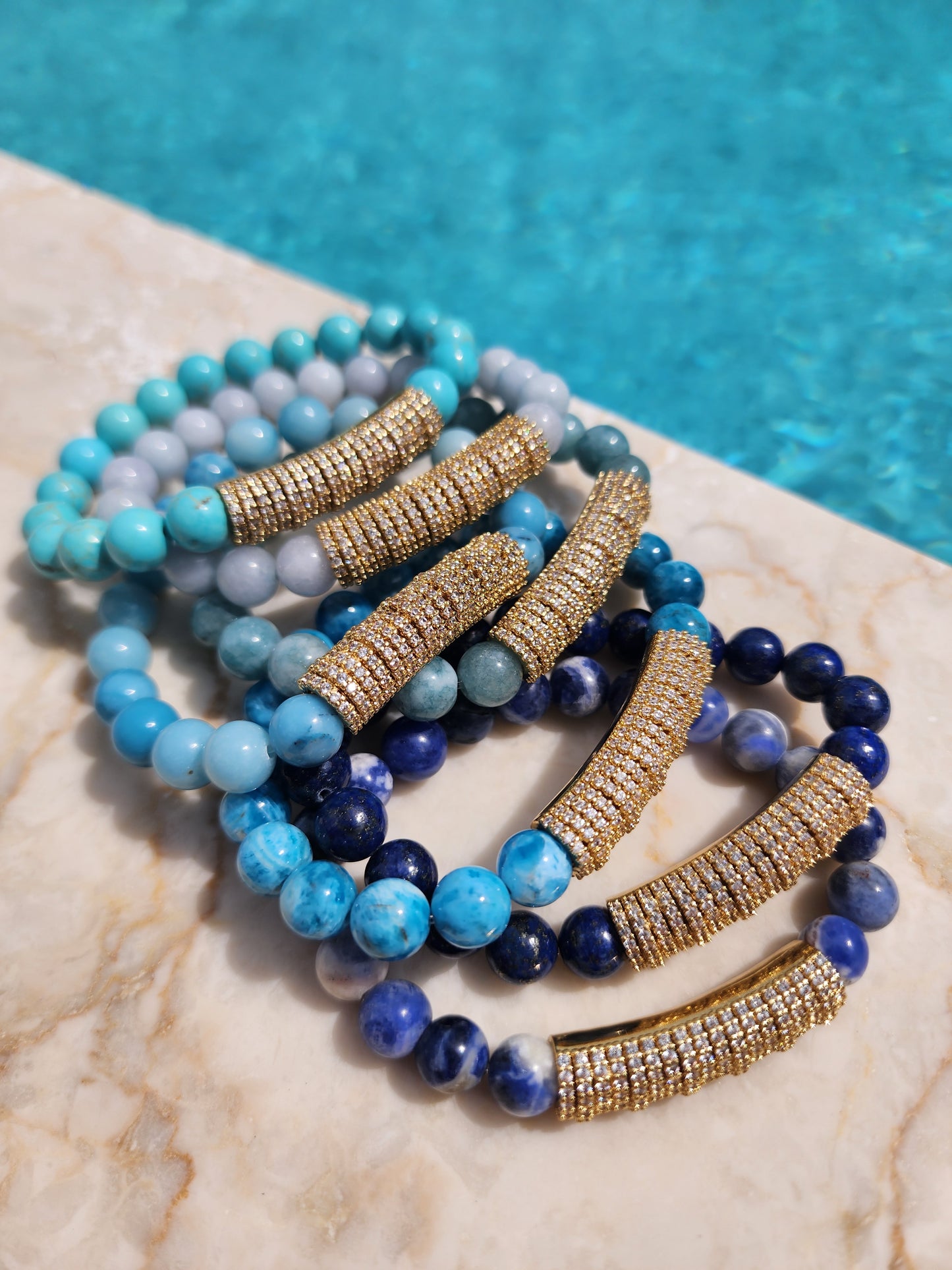 Candy Stretch Bracelet in Aquamarine