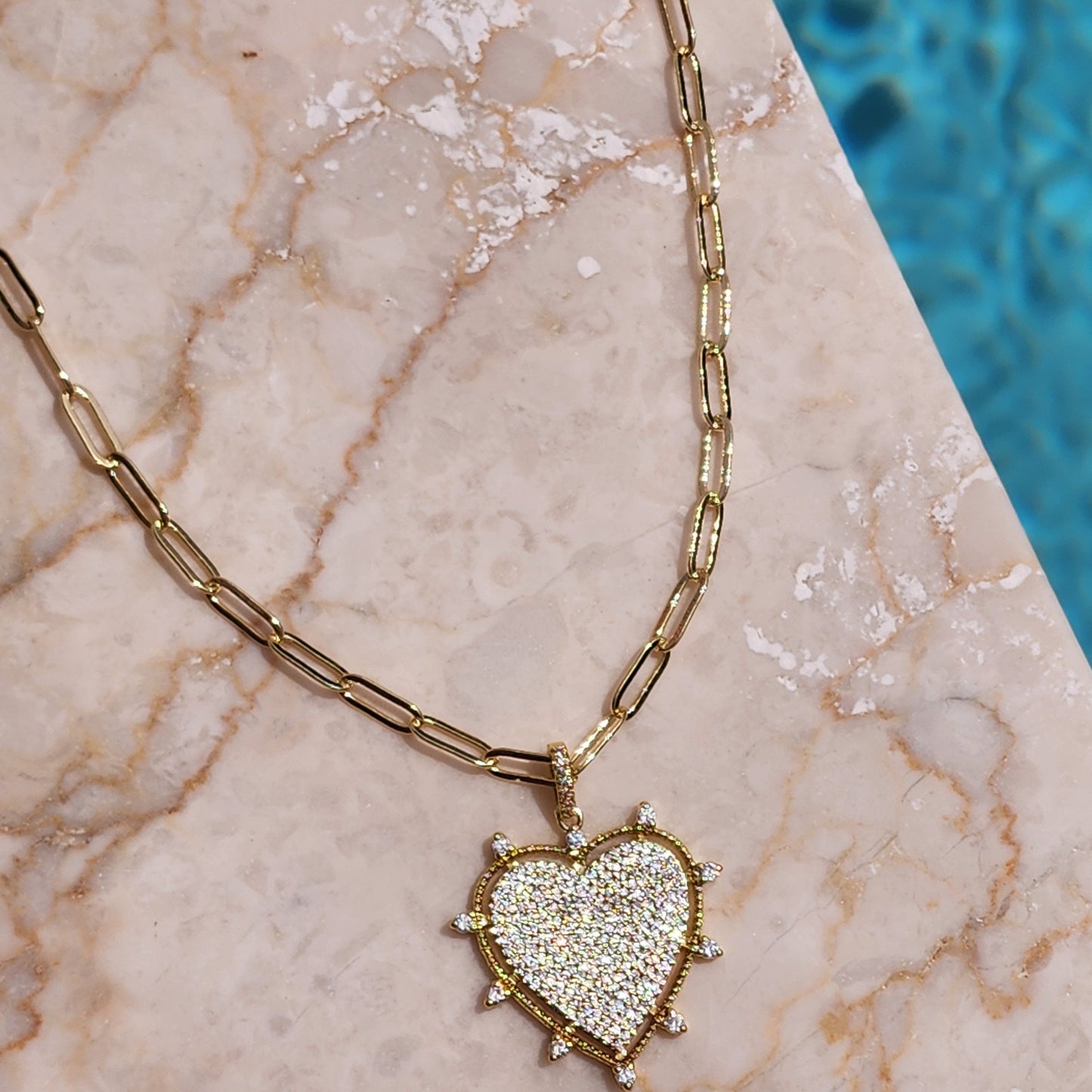 Sparkling Heart Pendant Necklace