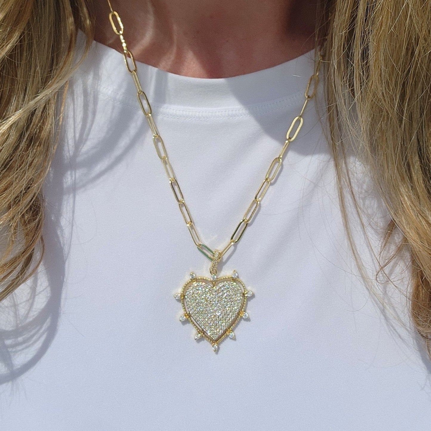 Sparkling Heart Pendant Necklace