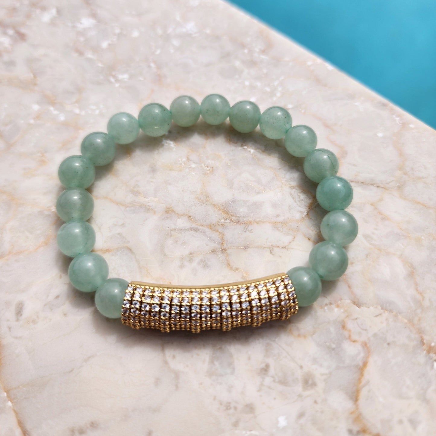 Candy Stretch Bracelet in Green Aventurine