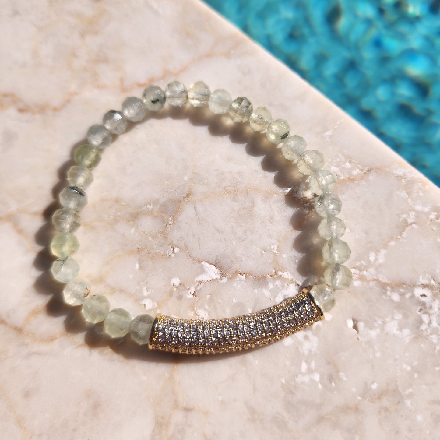 Celine Stretch Bracelet in prehnite