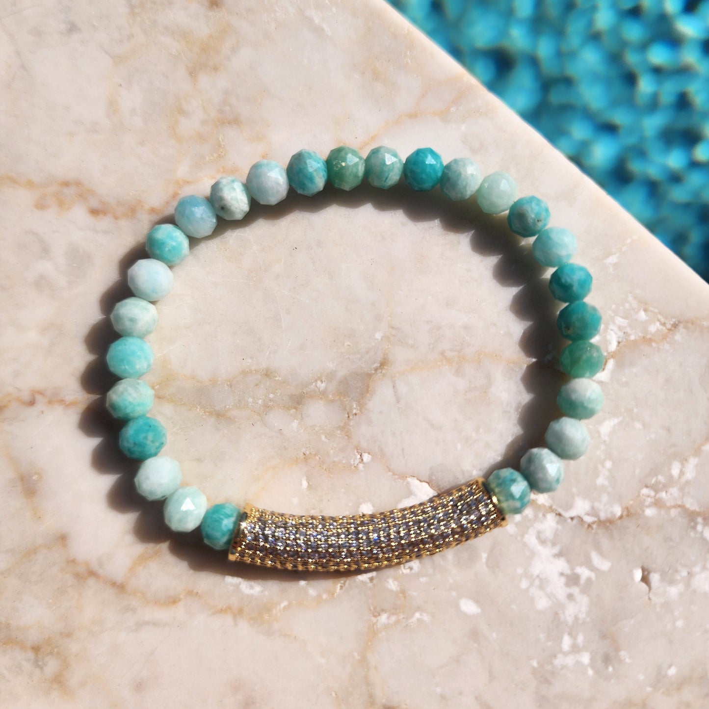 Celine Stretch Bracelet in amazonite