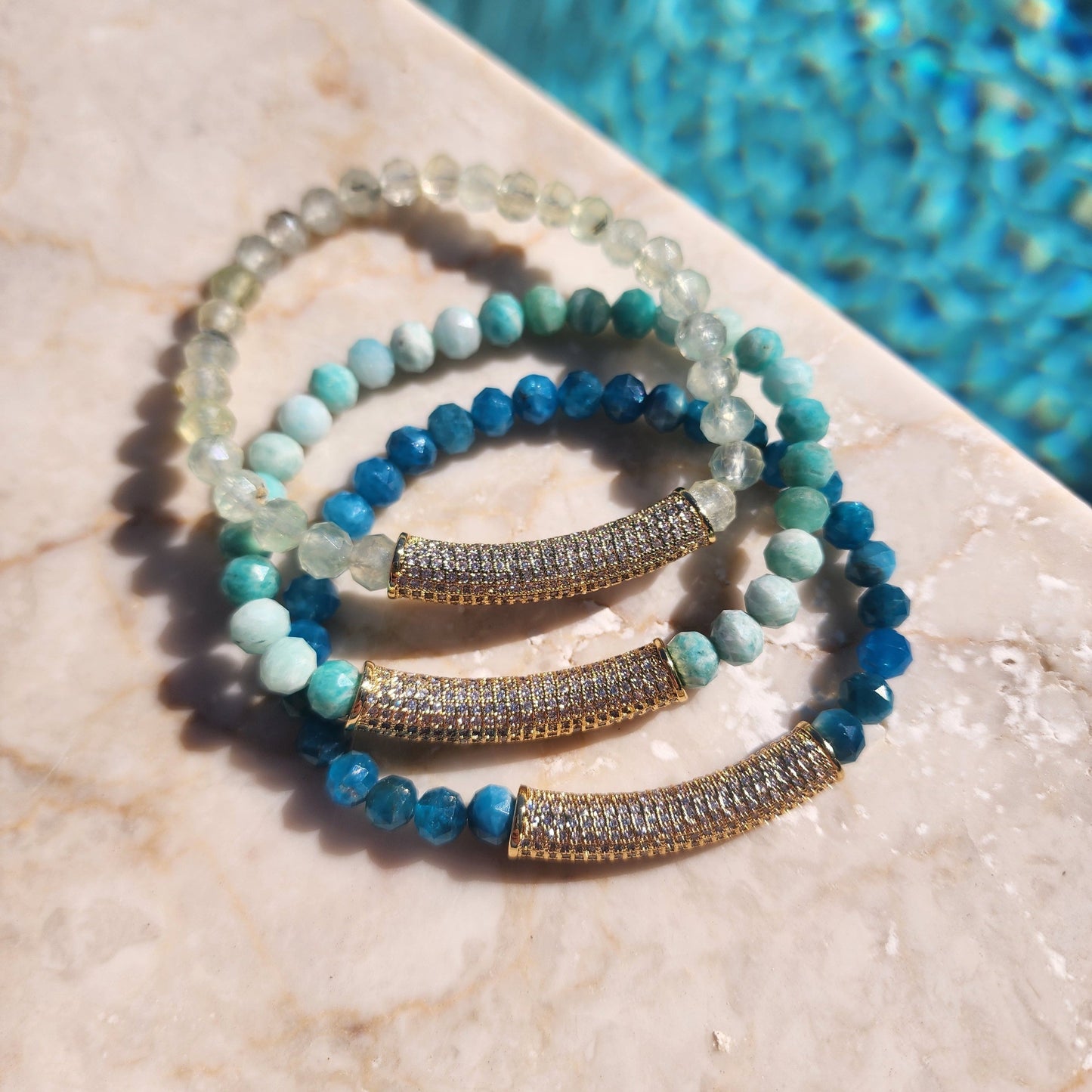 Celine Stretch Bracelet in prehnite