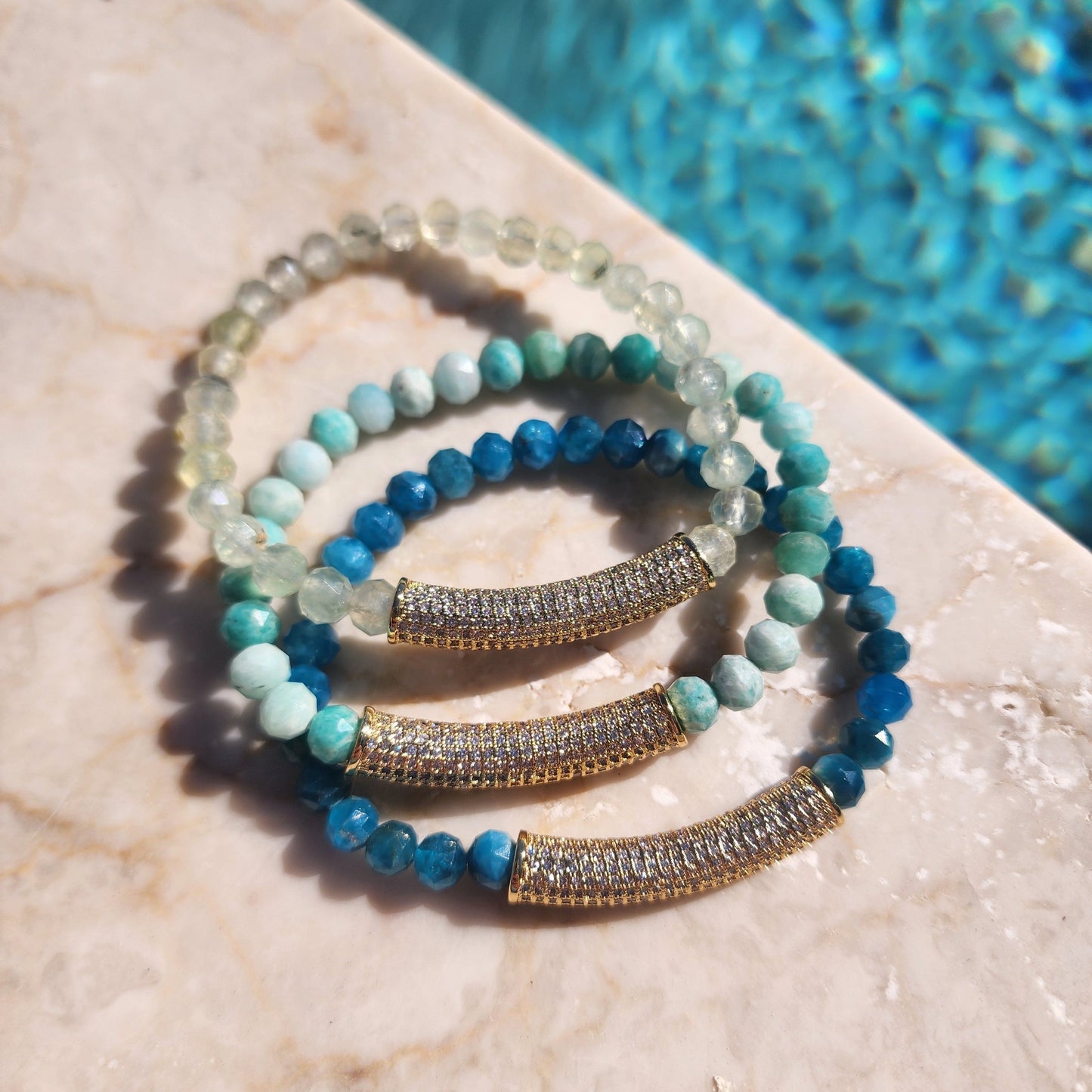 Celine Stretch Bracelet in apatite