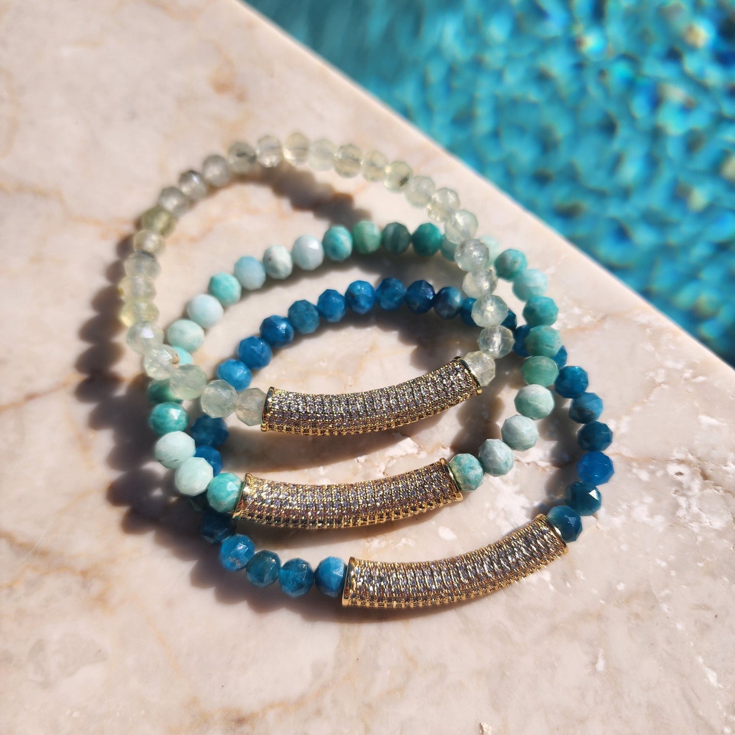 Celine Stretch Bracelet in amazonite