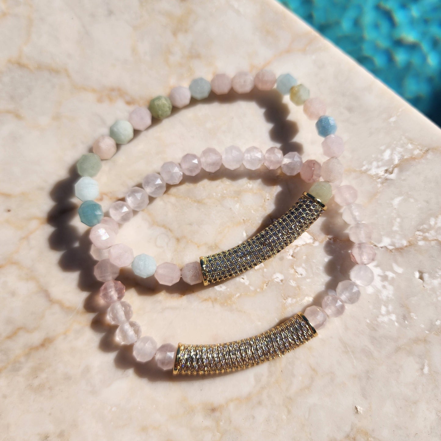 Celine Stretch Bracelet in morganite