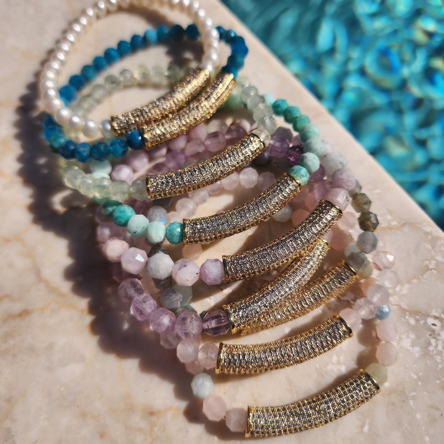 Celine Stretch Bracelet in morganite