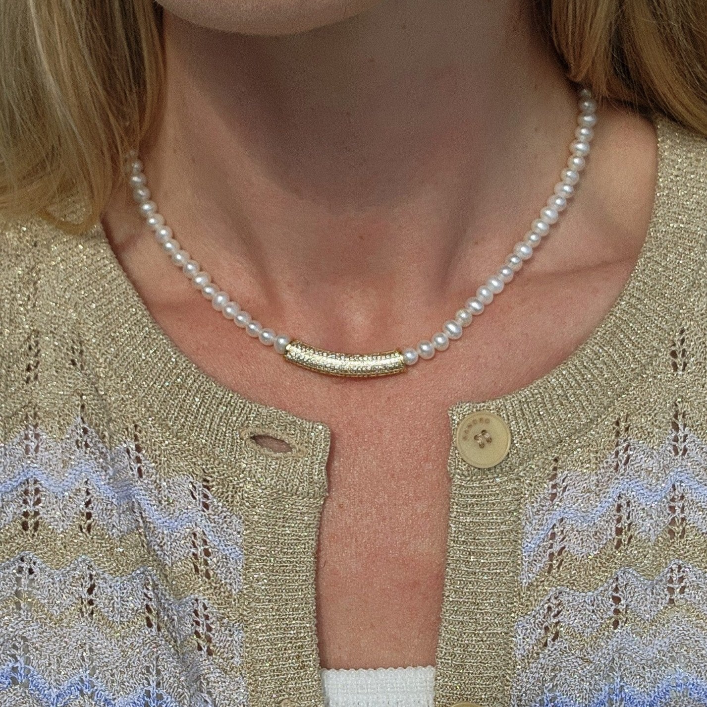 Celine Necklace in Freshwater Pearl