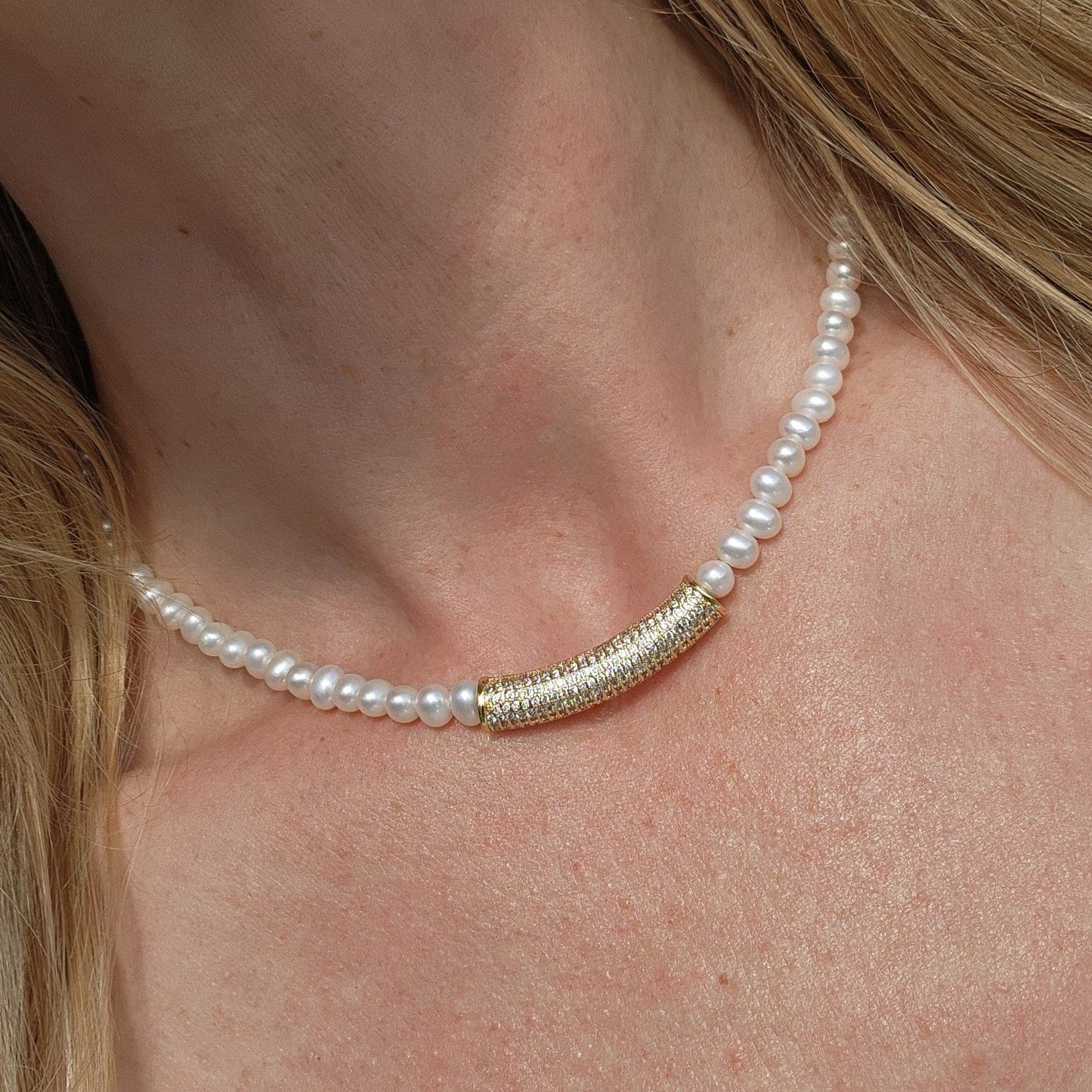 Celine Necklace in Freshwater Pearl