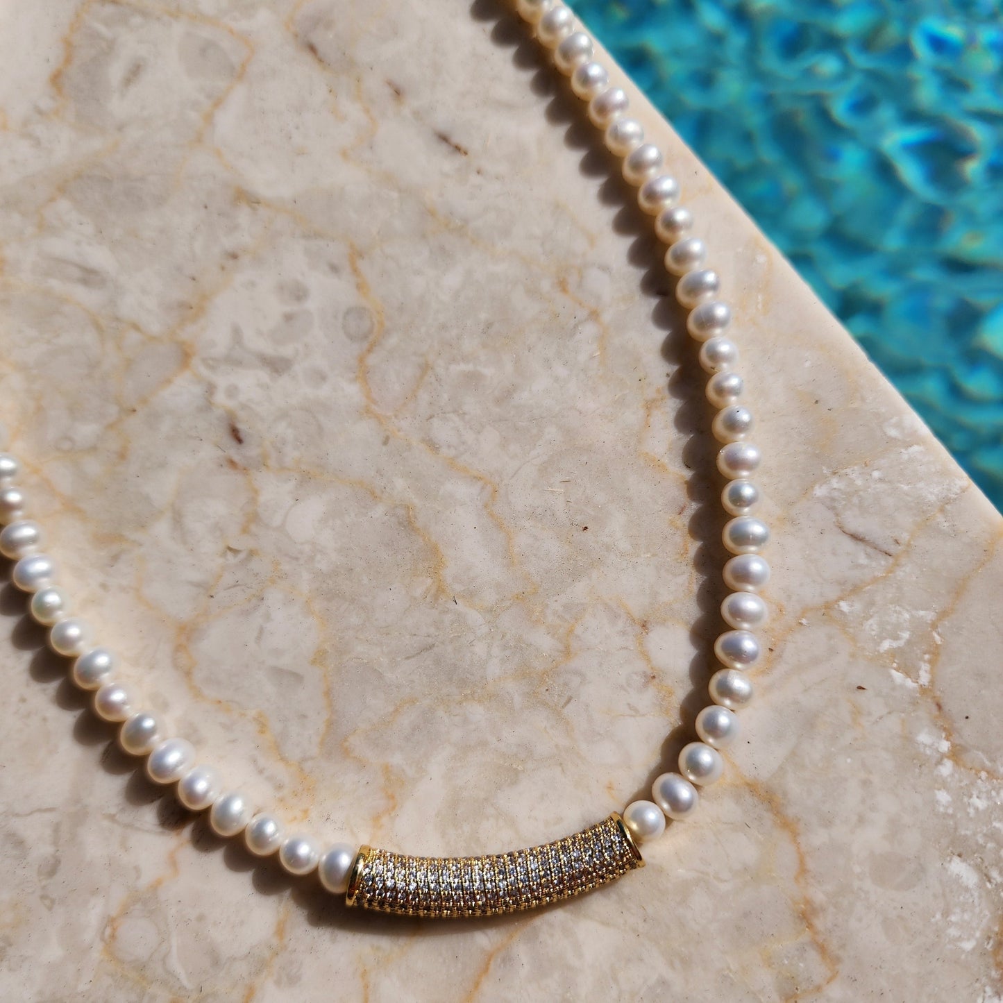 Celine Necklace in Freshwater Pearl