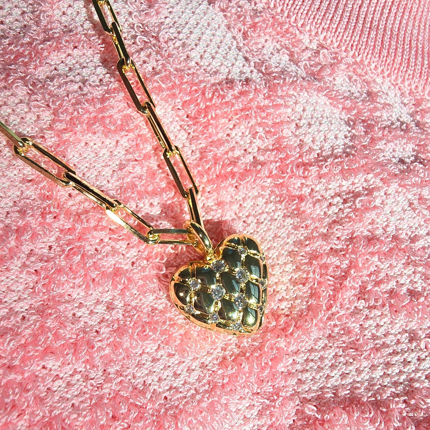 Quilted Heart Necklace