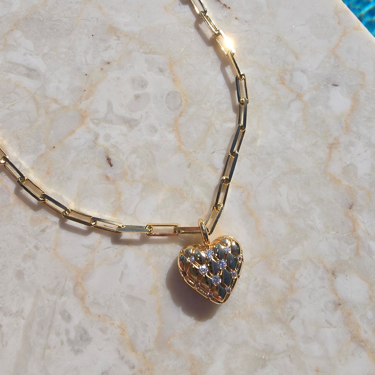 Quilted Heart Necklace