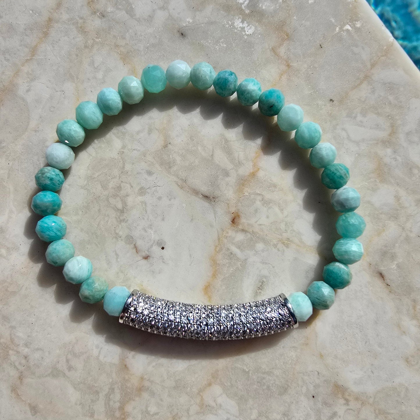Celine Stretch Bracelet in amazonite
