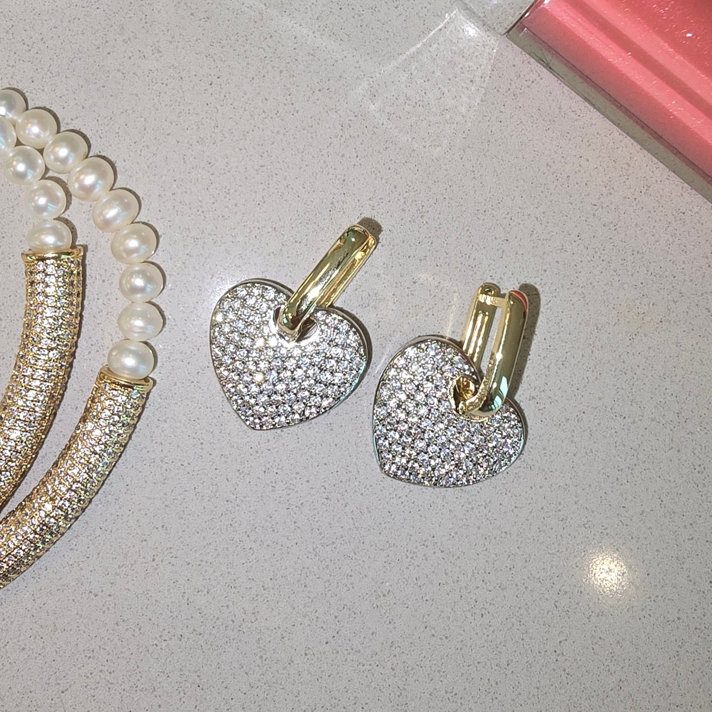 Sparkling Heart Earrings