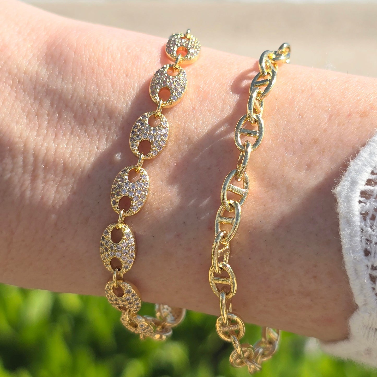 Nautical Bracelet with Crystal Charm