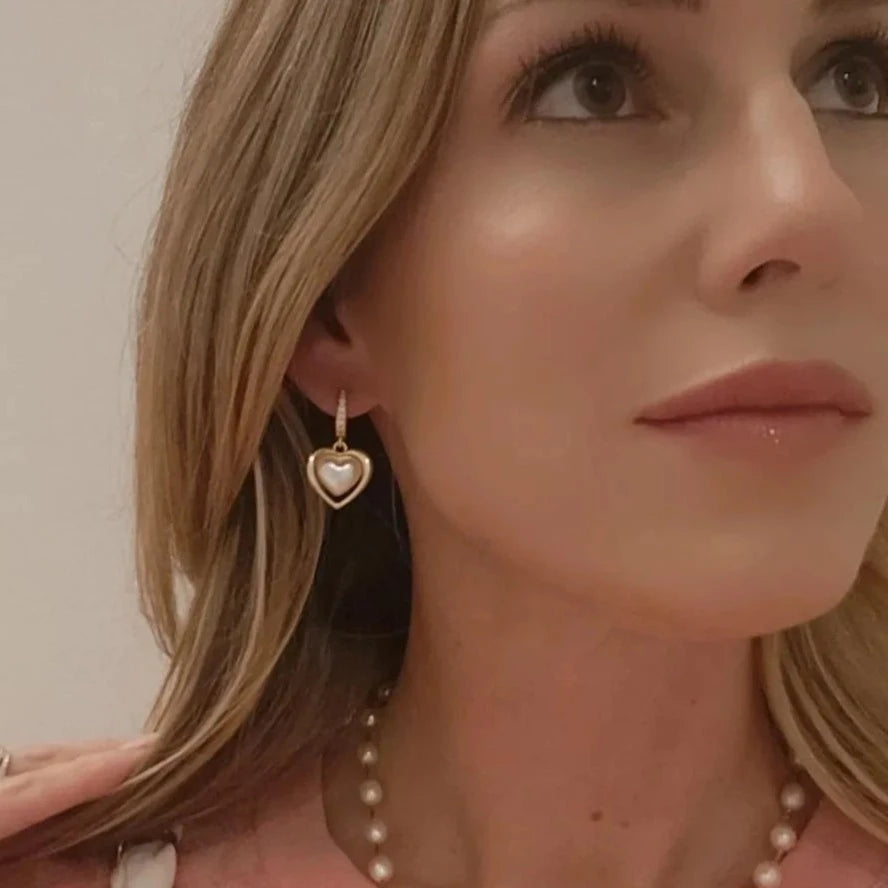 Pearl Heart Earrings