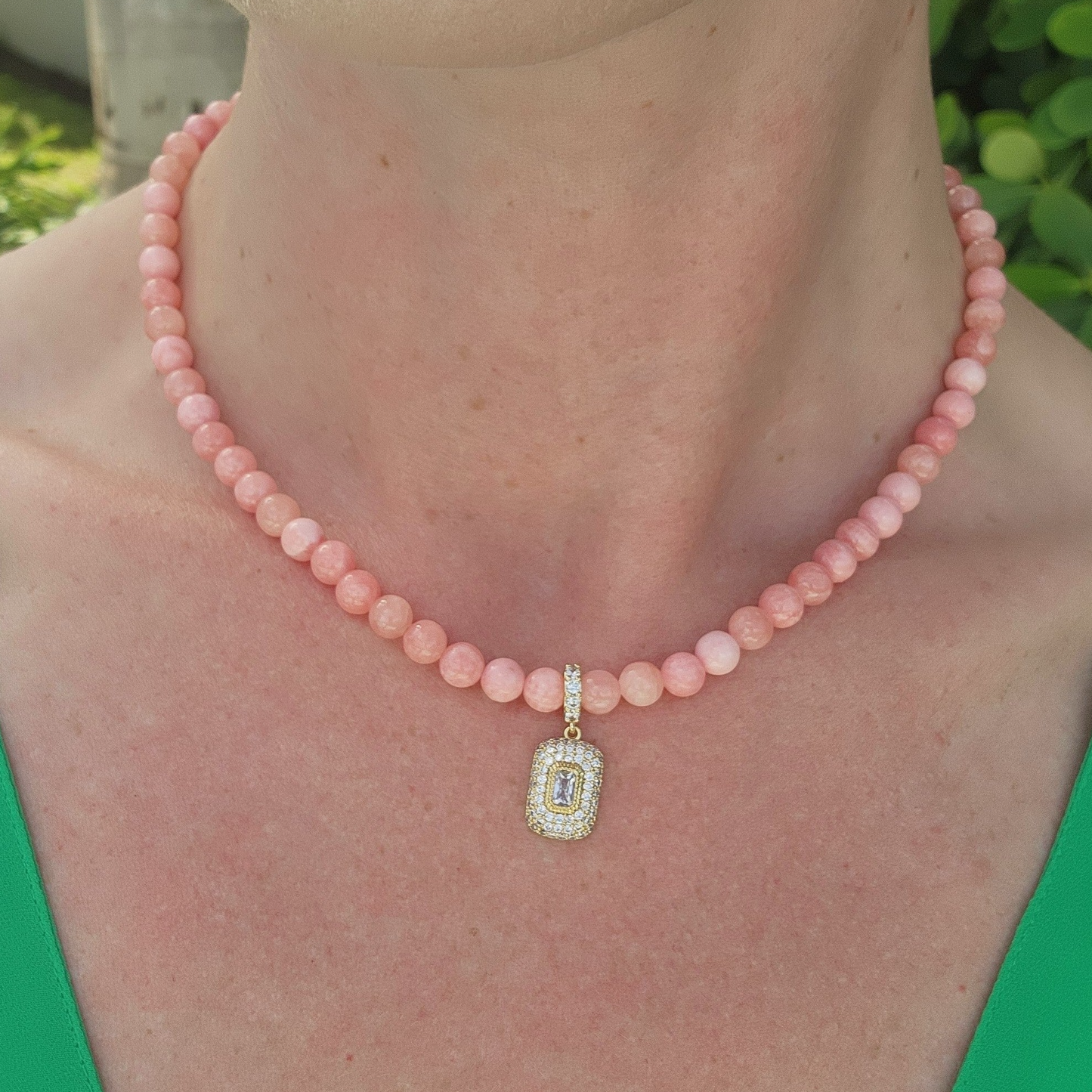 Addison Necklace in pink coral