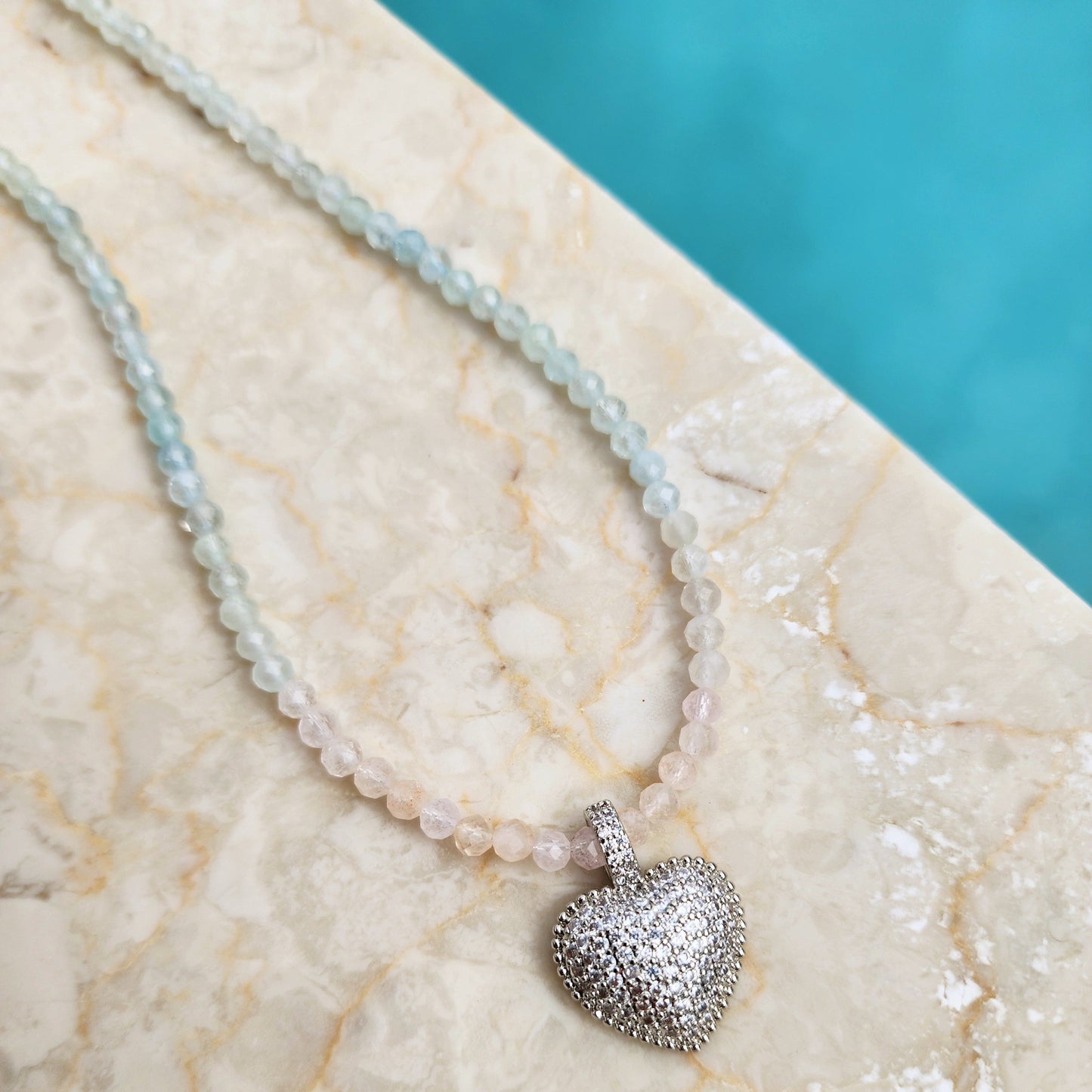 Morganite Heart Necklace