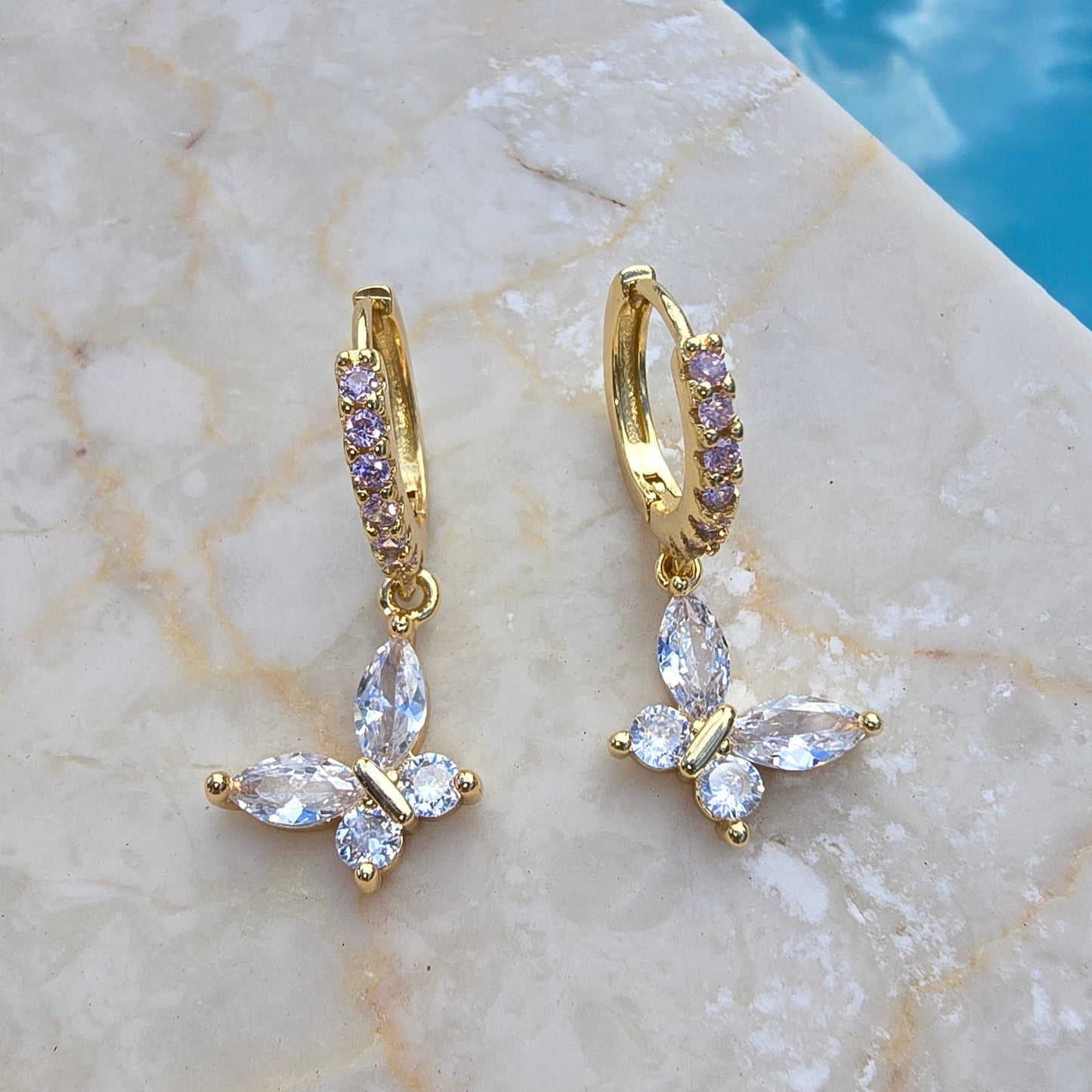 Crystal Butterfly Earrings